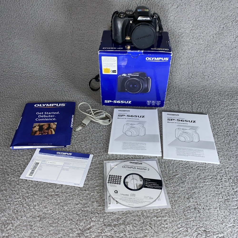 Olympus SP-565UZ 10MP Digital Camera with 20x Optical Zoom Tested and Working